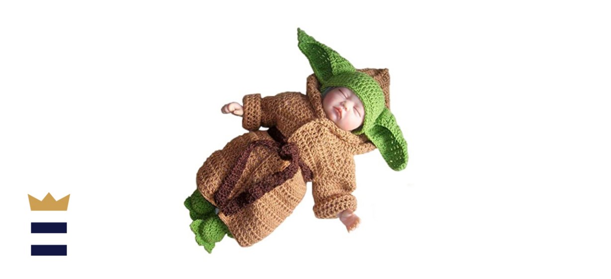 Newborn Baby Crocheted Yoda Outfit