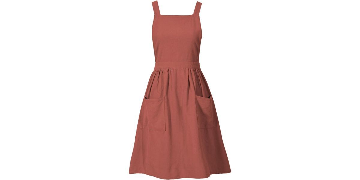 Pinknoke Cotton Linen Pinafore Apron Dress