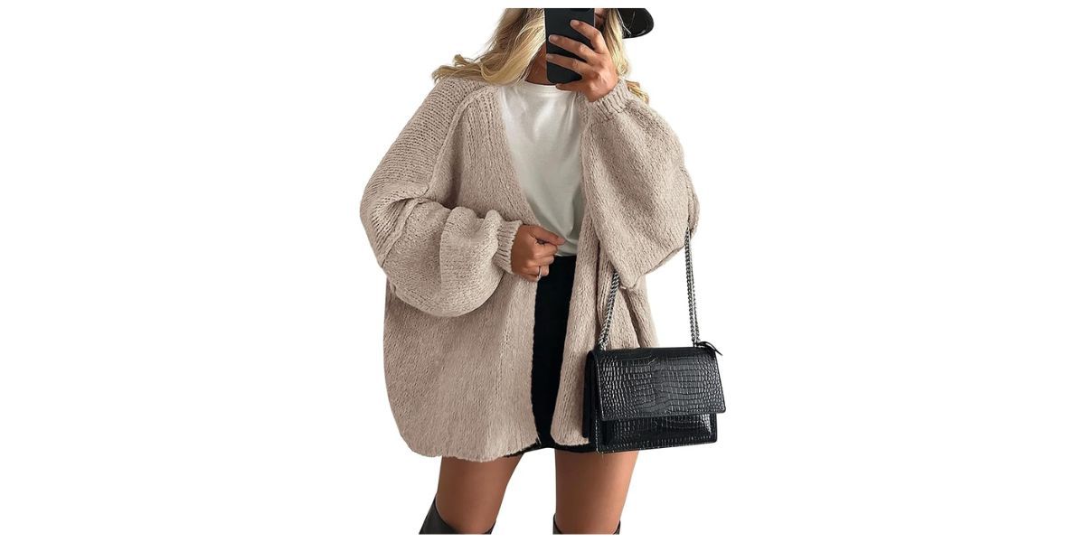 PRETTYGARDEN Womens Open Front Oversized Cardigan Sweater