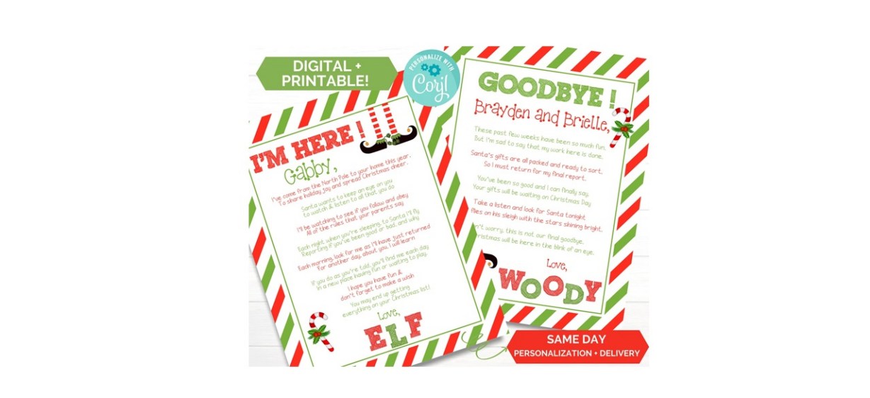 Just Simply Mom Designs Printable Elf Welcome and Goodbye Letter