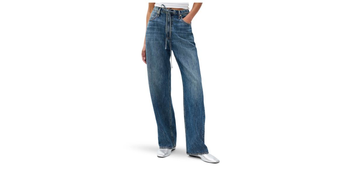 Rag &amp; Bone Phoebe Drawstring Waist Wide Leg Jeans