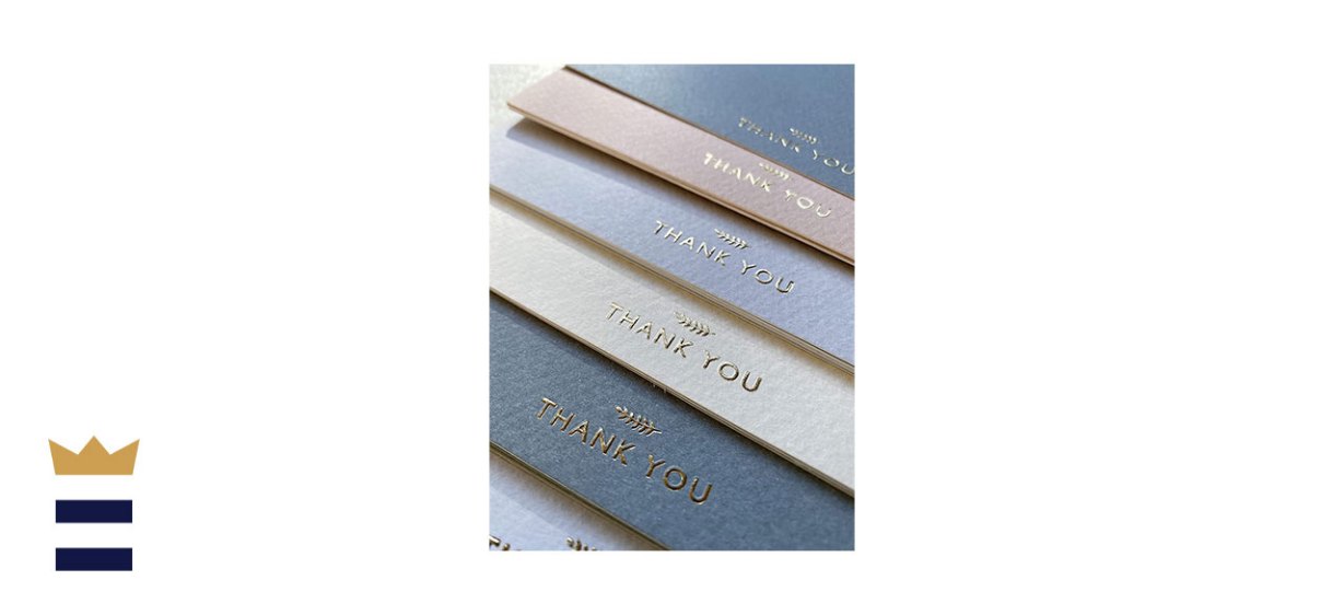 RUN2PRINT Thank You Cards With Envelopes and Foil Stickers
