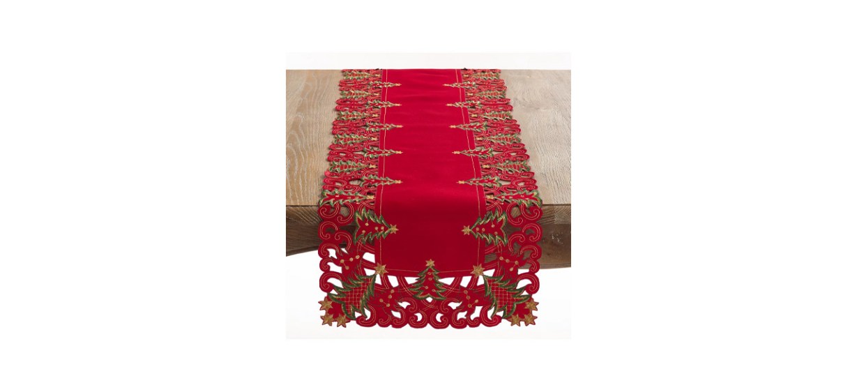 Saro Lifestyle Christmas Trees Holiday Table Runner