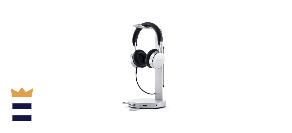 Satechi Aluminum USB Headphone Stand Holder with 3 USB Ports and AUX Port