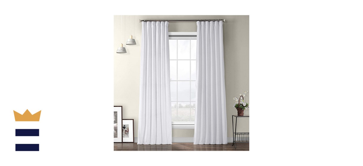 HPD Half Price Drapes Single Panel Plush Velvet Curtain