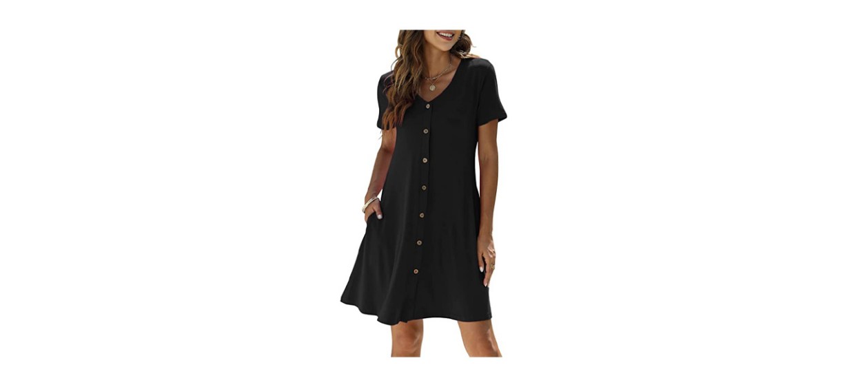 Manydress Women's Button-Down Swing Dress Manydress Women's Button-Down Swing Dress