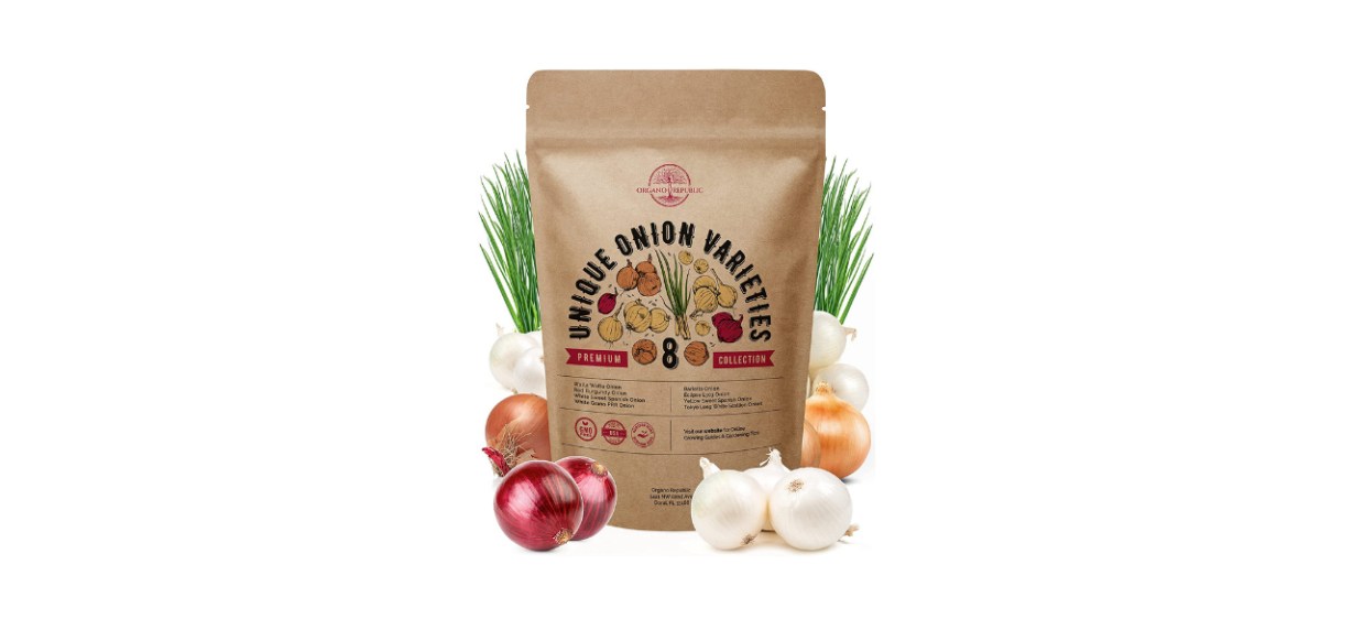 Organo Republic Heirloom 8 Onion Seeds Variety Pack