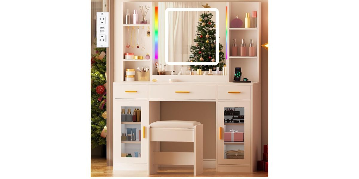 ANWBROAD Makeup Vanity Desk with Mirror 