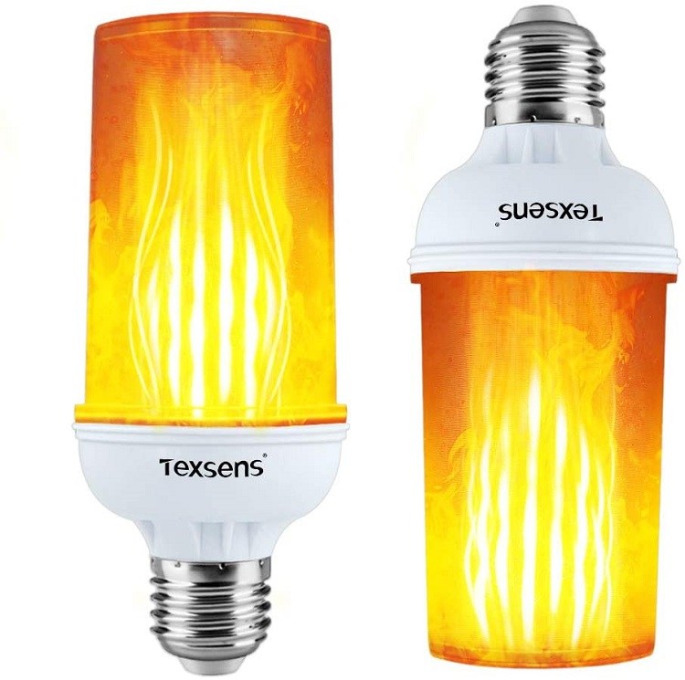 Texsens LED Flame Effect Light Bulbs, 2 Pack