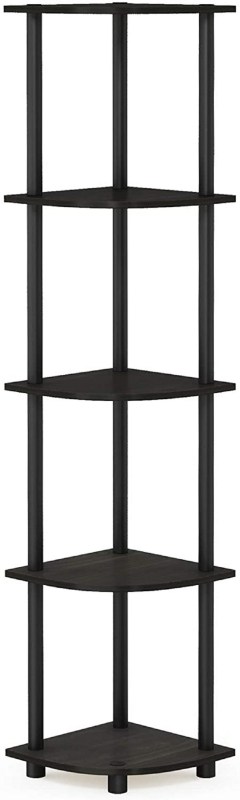 Furinno Turn-N-Tube 5 Tier Corner Shelf in Espresso/Black