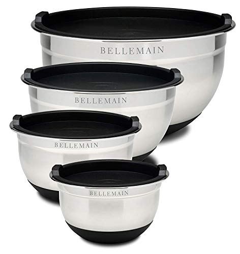 Bellemain Stainless Steel Nonslip Mixing Bowls with Lids
