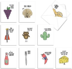 The Best Card Company Fun Puns Blank Note Cards