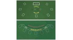 Da Vinci 2-Sided Texas Holdem & Blackjack Casino Felt Layout