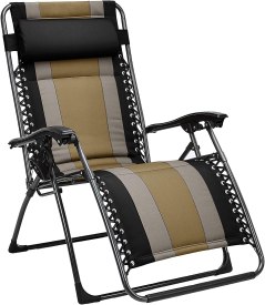 Amazon Basics Outdoor Padded Zero-Gravity Lounge Beach Chair