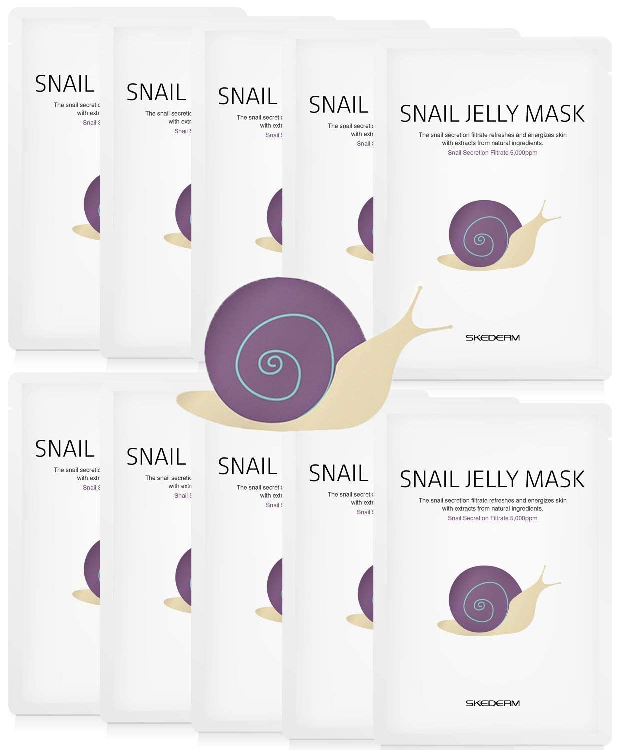 Skederm Snail Jelly Mask, 10 pack