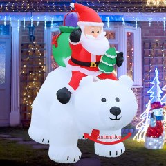 GOOSH 6-Foot Inflatable Santa and Polar Bear