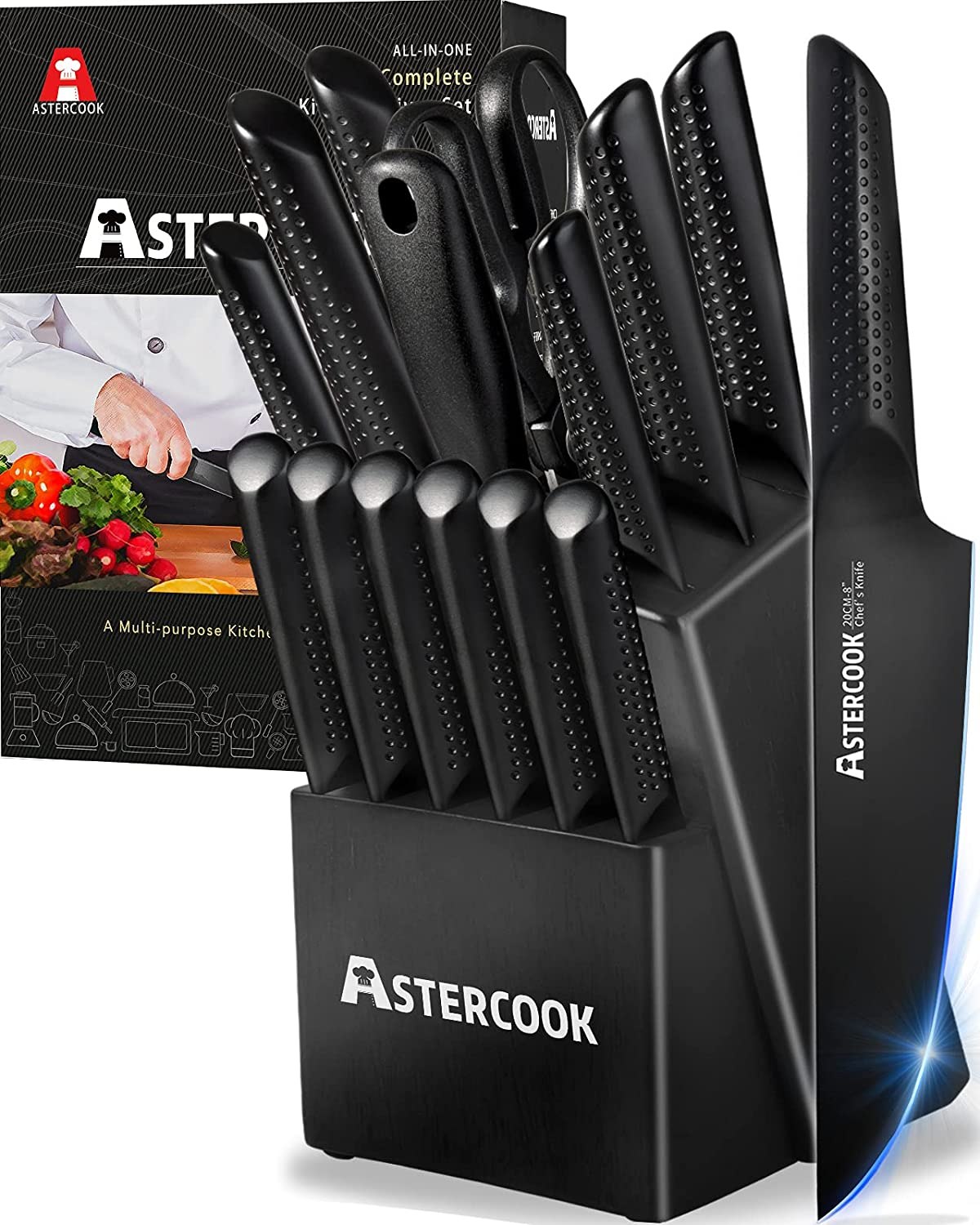 Astercook 15-Piece Chef Knife Set