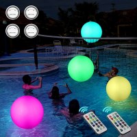 Icnice Glow-In-The-Dark LED Beach Balls, 2-Pack