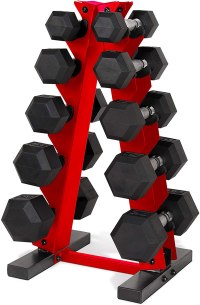 XMark Fitness Dumbbell Set and Heavy Duty Dumbbell Rack