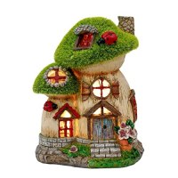 TERESA'S COLLECTIONS Mushroom Fairy Garden House Statue