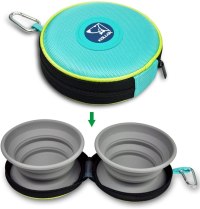 KALLAK Travel Twin Pet Bowls