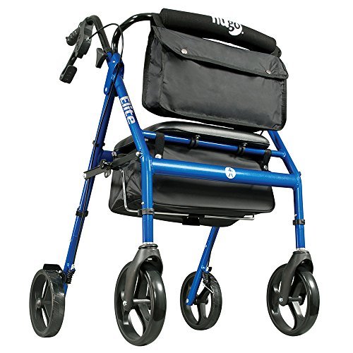 Hugo Rollator with Seat, Backrest and Saddle Bag