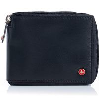 Alpine Swiss Zip Around ID Card Window Bifold