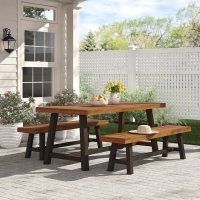Gracie Oaks Eulene Rectangular 4 - Person 71'' Long Dining Set