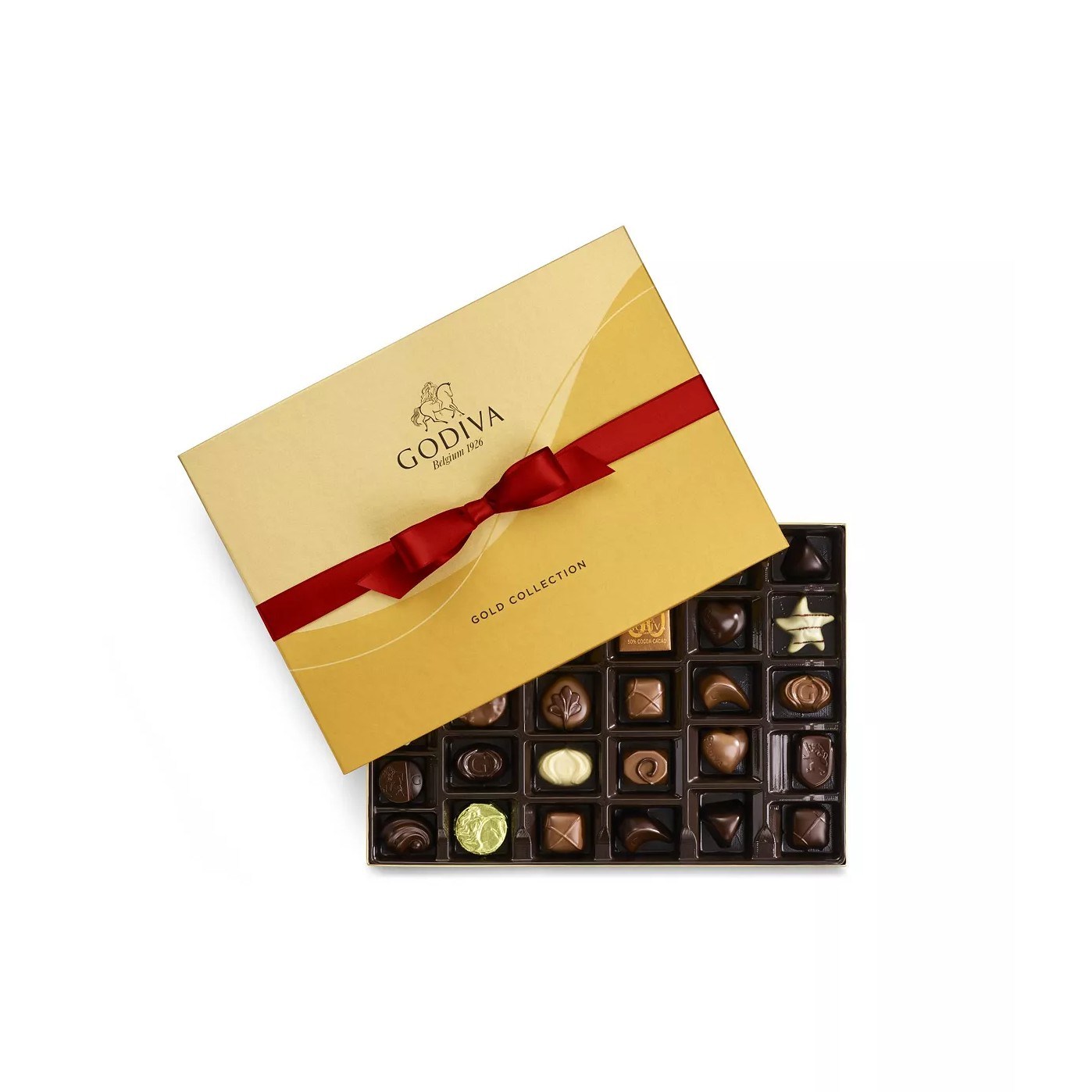 Godiva Chocolatier Red Ribbon Gold Ballotin Gift Box Collection