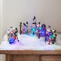 Lights4fun, Inc. Set of 5 Christmas Village Scene