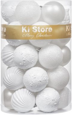 KI Store White Christmas Ornaments