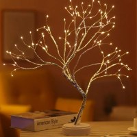 Yiliaw Battery-Operated Tabletop Bonsai Tree Light, 108 LED Lights, 20"