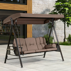 Red Barrel Studio Khaki Brentley Porch Swing with Canopy