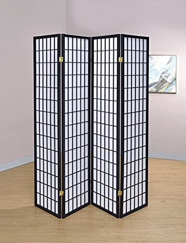Coaster Home Furnishings Oriental Style 4-Panel Room Screen Divider