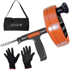 DrainX Heavy-Duty Steel Drum Plumbing Snake