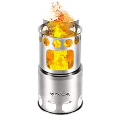 VINIDA Portable Lightweight Wood Burning Stove with Nylon Carry Bag