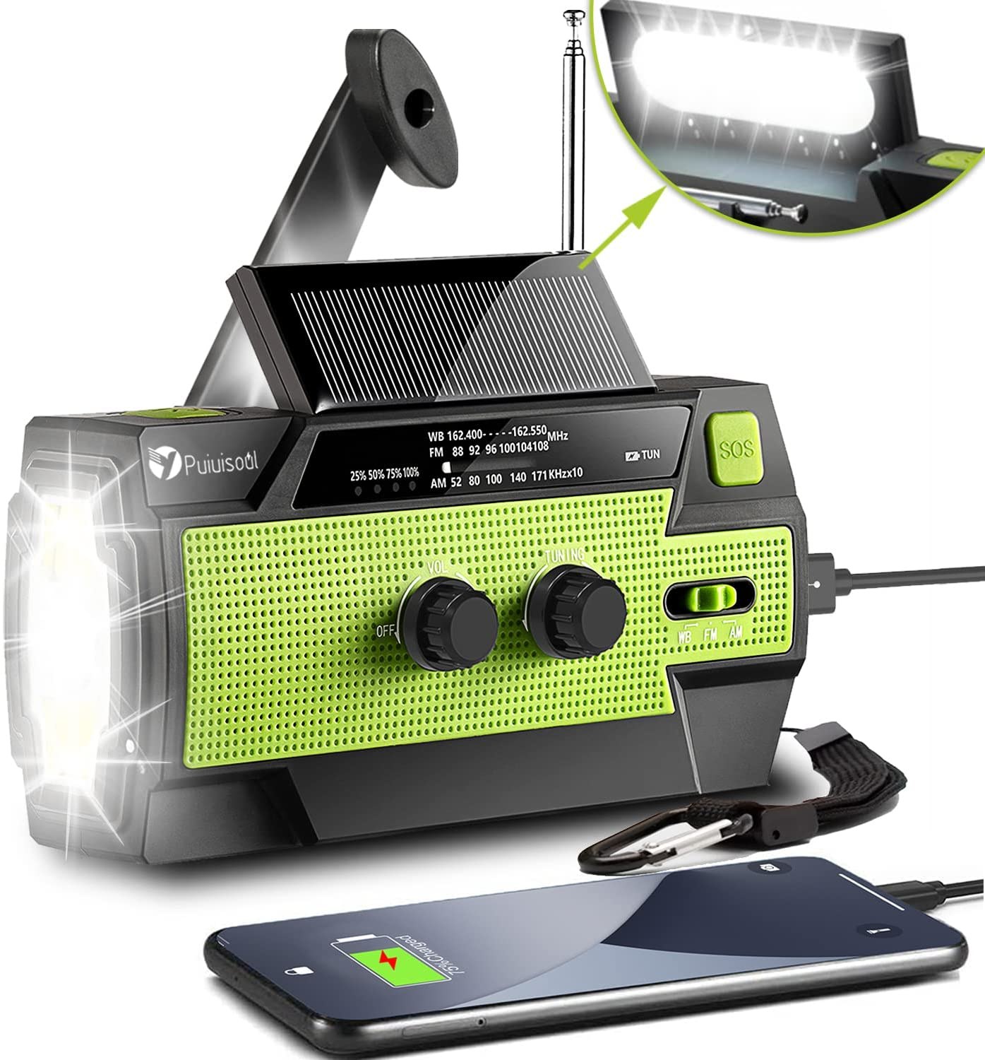 Puiuisoul 4000mAh Weather Radio