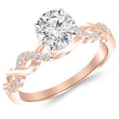 Houston Diamond District 14k Gold Twisting Infinity Split Shank 1/2 Carat T.W. Diamond Engagement Ring