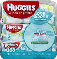 Huggies One and Done Baby Wipes 3 packs 56-count