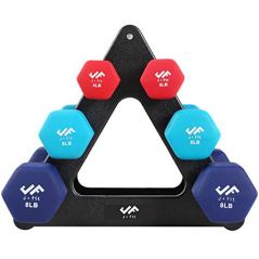 JFIT Dumbbell Set with Durable Rack