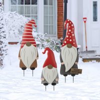 Glitzhome Metal Gnome Yard Stake