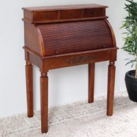 Charlton Home Carved Roll Top Secretary Desk