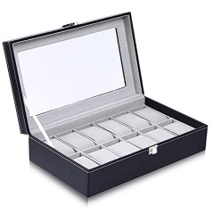 Ohuhu 12-Slot Leather Watch Box