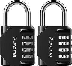 Puroma 4-Digit Combination Lock, 2 Pack