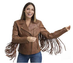 Whet Blu Daisy Fringed Asymmetrical Moto Leather Jacket