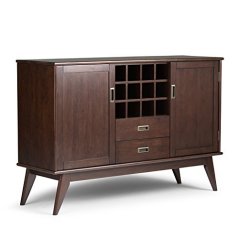 Simpli Home Draper Mid-Century Sideboard Buffet and Winerack