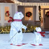 Tangkula 2-Piece Lighted Polar Bear Christmas Decoration