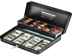 INFUN Cash Box with Money Tray