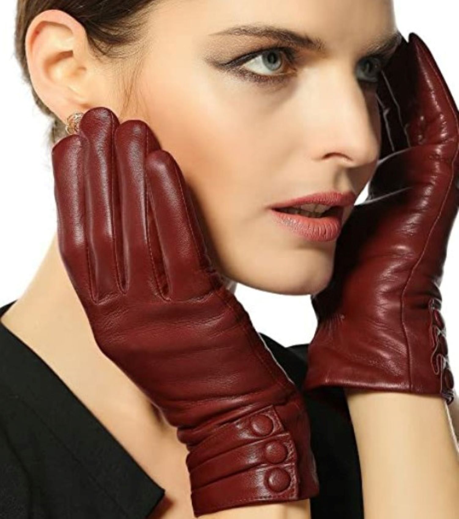 WARMEN Women&#039;s Touchscreen Leather Gloves