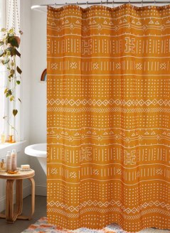 YoKii Mudcloth Fabric Shower Curtain